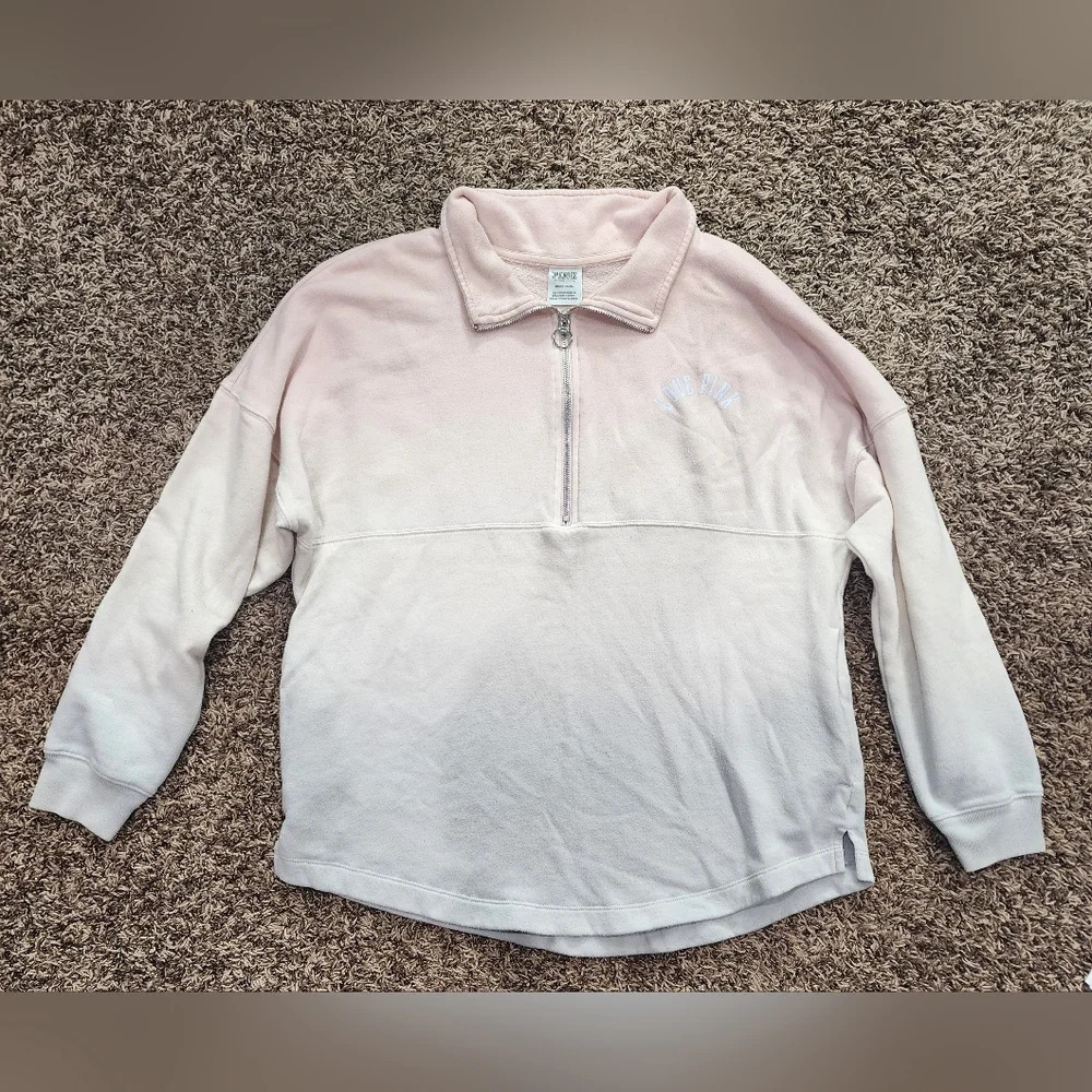 Pink oversized 1/4 Zip pull over sweatshirt size S